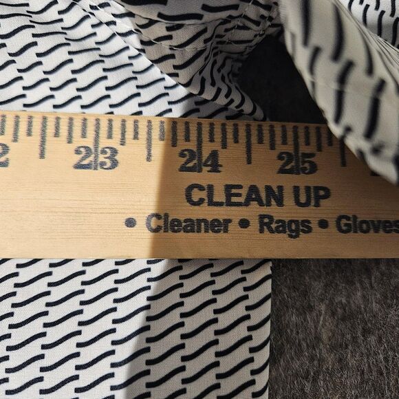 Perry Ellis Motion Shirt Mens 2XL Slim Fit Black White Pattern Stretch Button Up - Picture 5 of 7